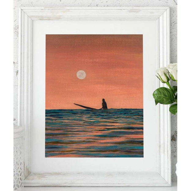 Free Spirit Surfing Print by Loz Walters Coastal